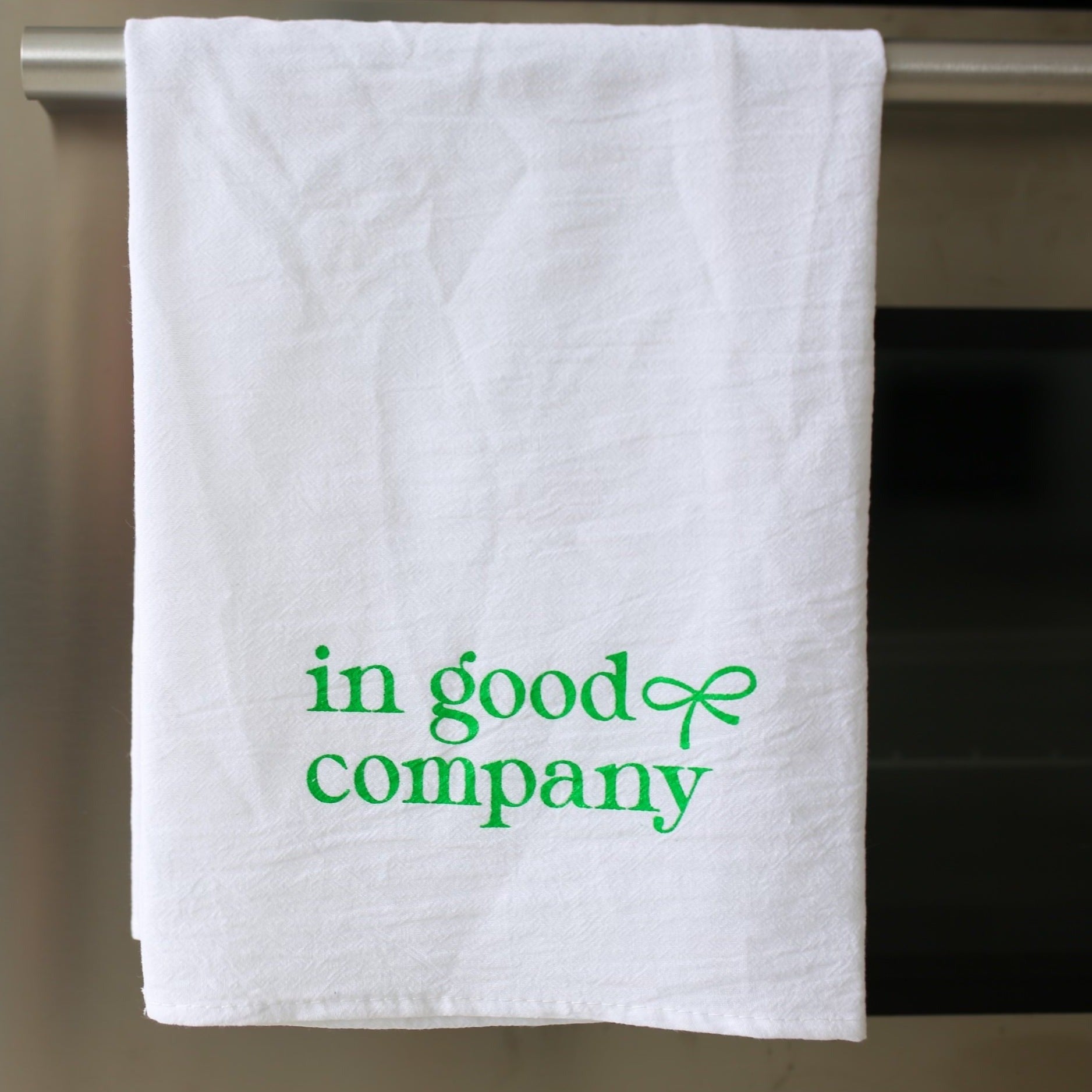 In Good Company Flour Sack Tea Towel emilyOandbows