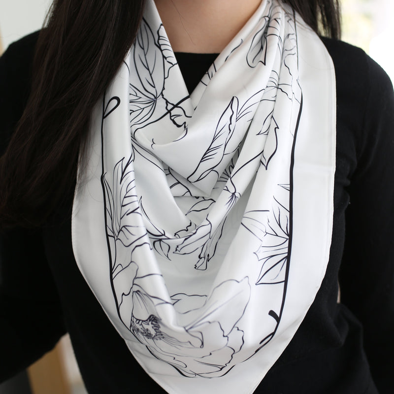 Floral and Bow Scarf
