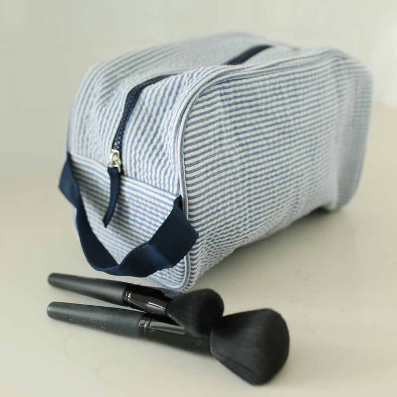 Seersucker Travel Cosmetic Bag