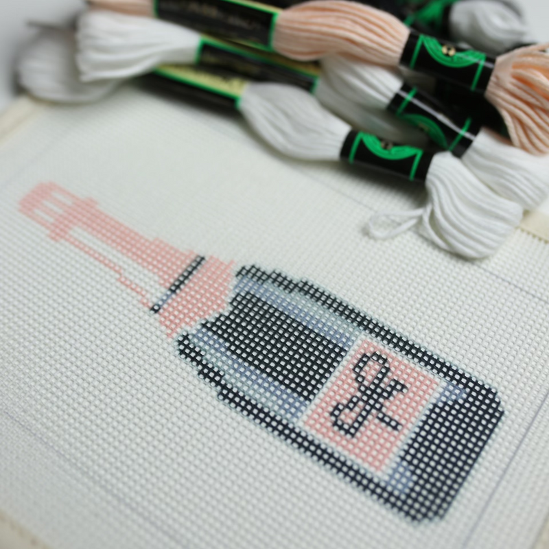 Champagne Bottle Needlepoint Kit