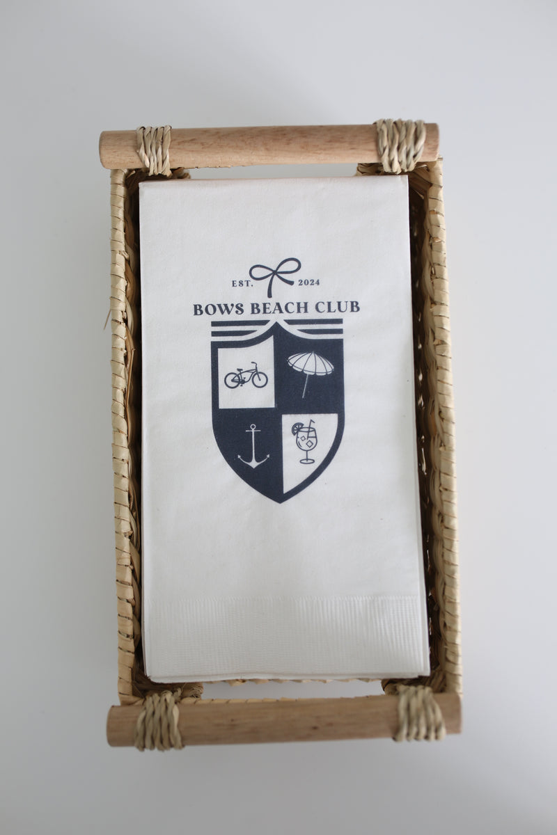 Bows Beach Club Crest Guest Napkins
