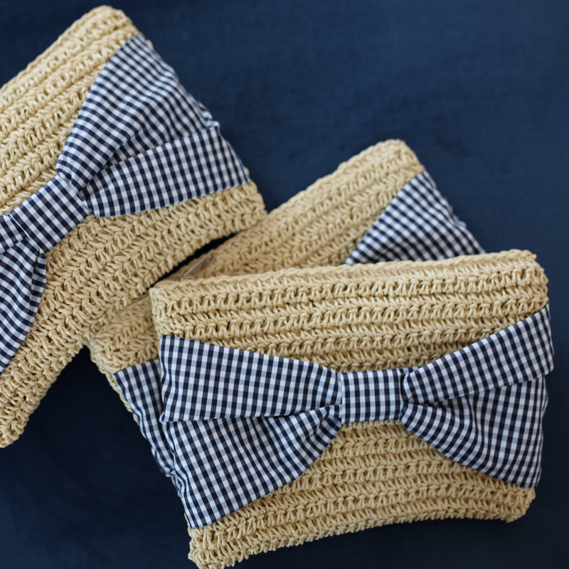 Gingham Bow Clutch