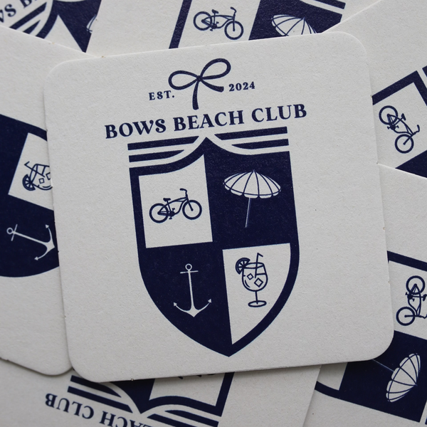 Bows Beach Club Crest Coasters