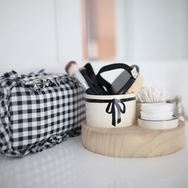 Three Bowls with a Wooden Base