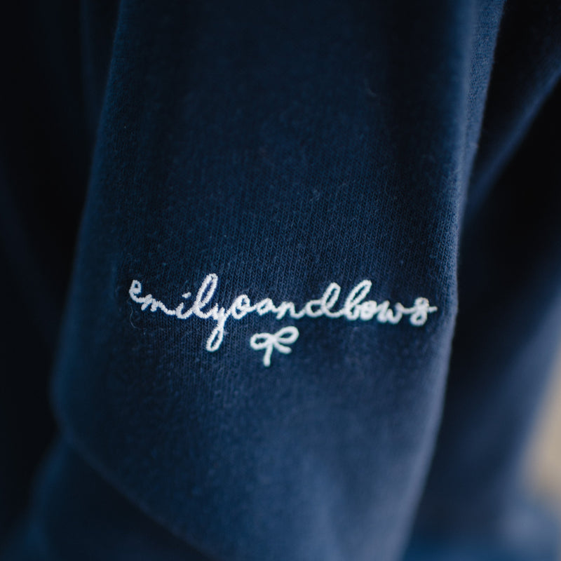 Busy Brunching Navy Embroidered Sweatshirt