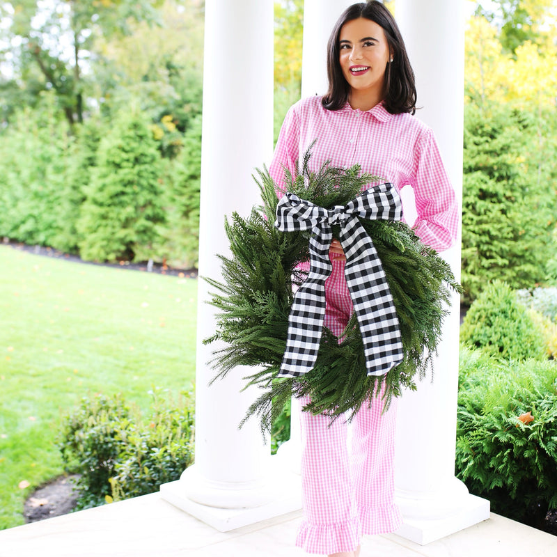 Pink and White Gingham Pajamas