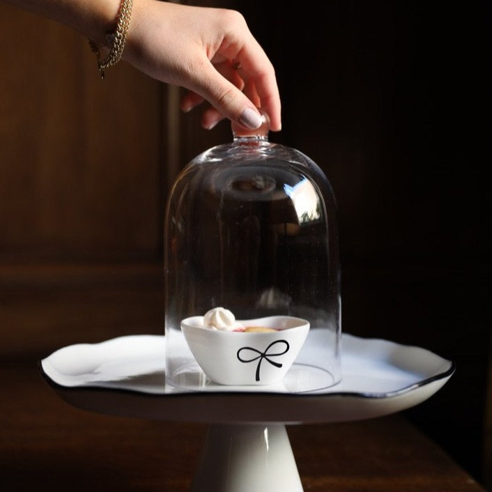 Glass Cloche with Bow